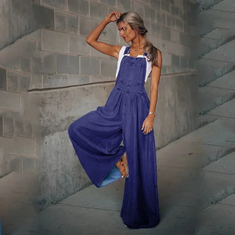Celeste Wide Leg Demin Overalls