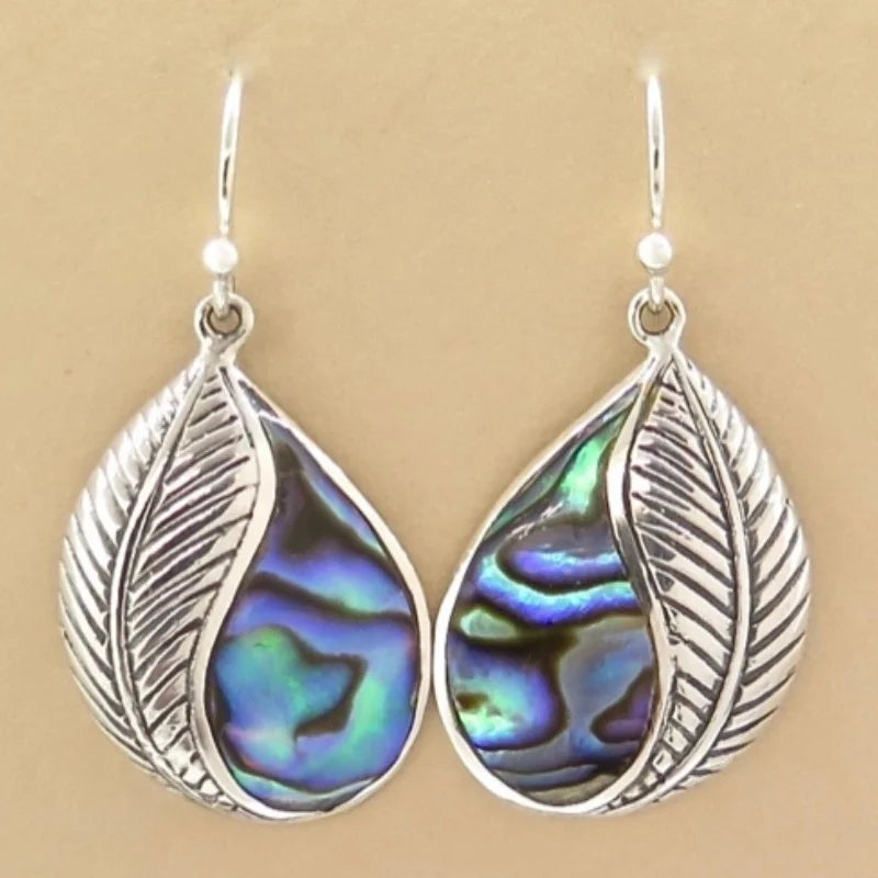 Abalone & Leaf Earrings
