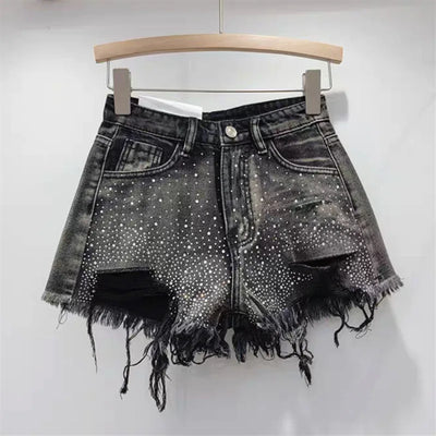 Novaire Bedazzled Denim Shorts