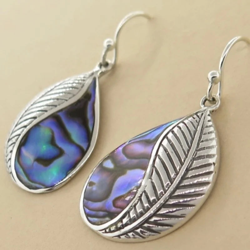 Abalone & Leaf Earrings