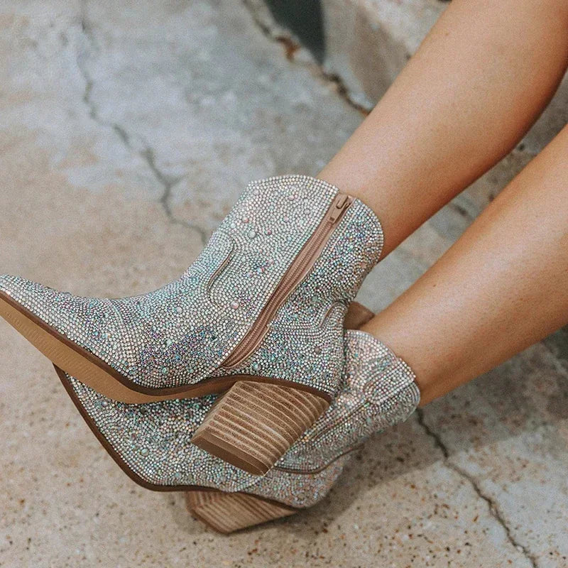 Amoura Bedazzled Cowgirl Boots