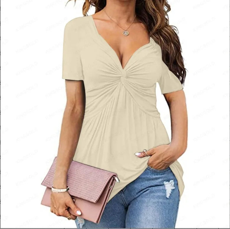 Orchid Twisted V-Neck Top