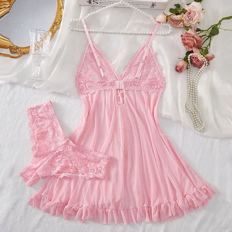 Lace Nightgown & Underwear Set