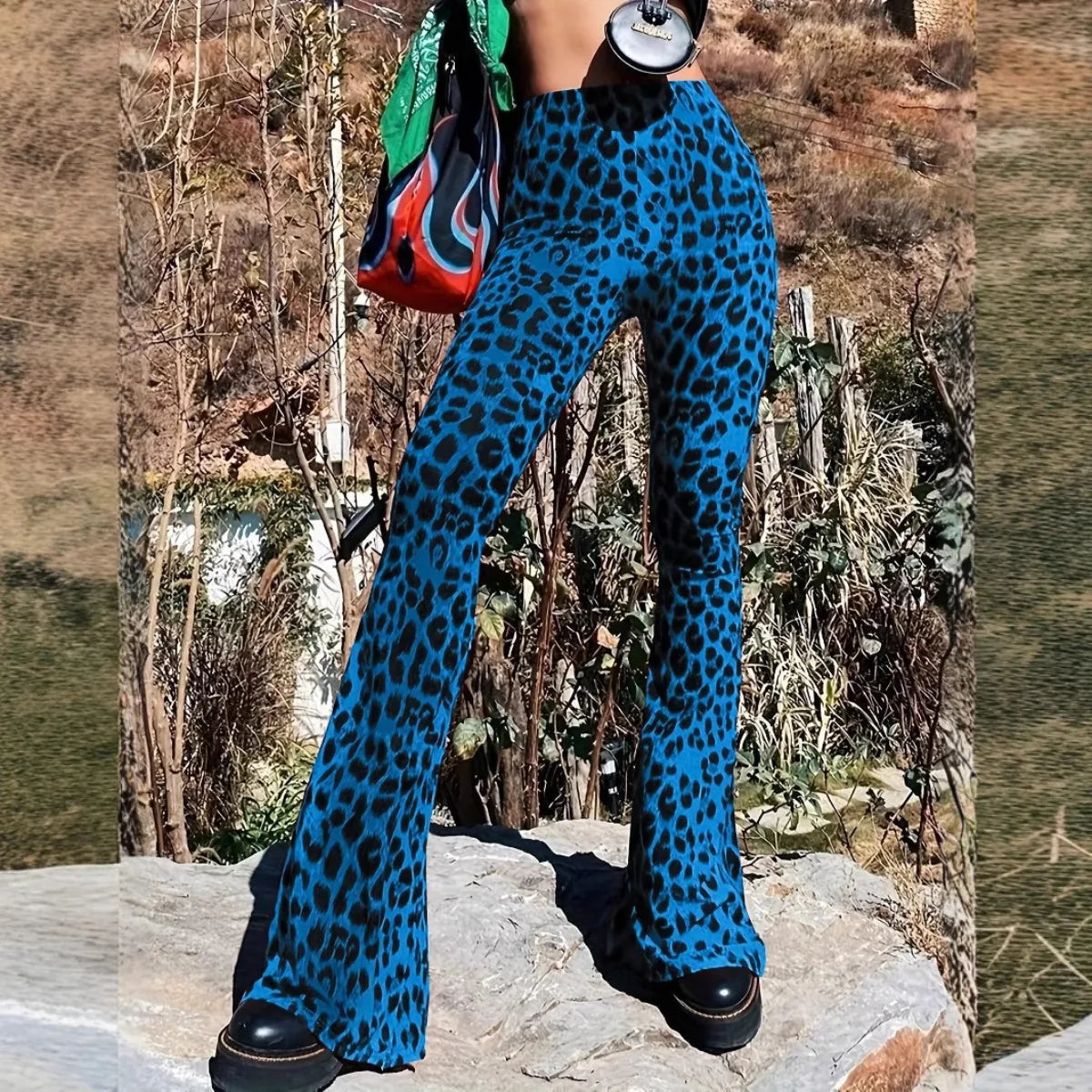 Cheetah Print Flare Leggings