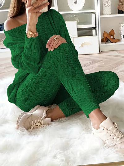 Solid Knitted Matching Two Piece Set