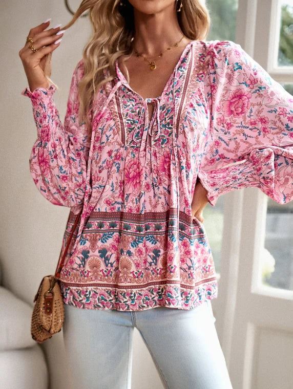 Coral Boho Blouse