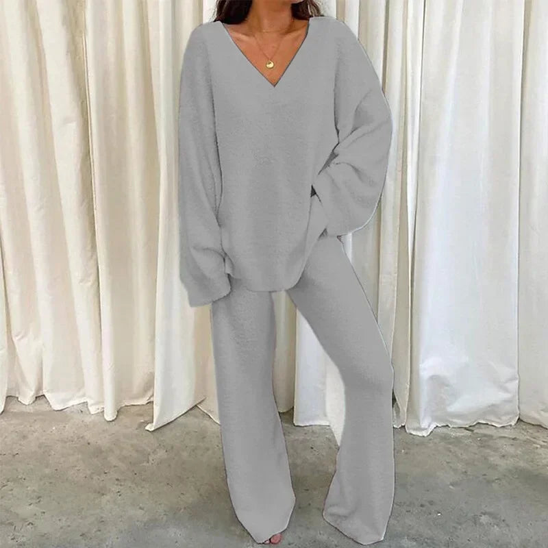 2 Piece V Neck Lounge Set