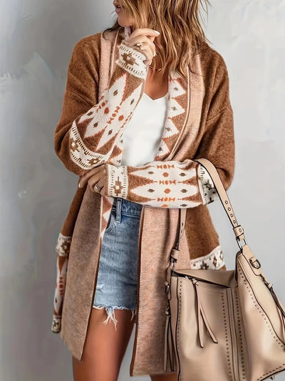 Geometric Print Cardigan