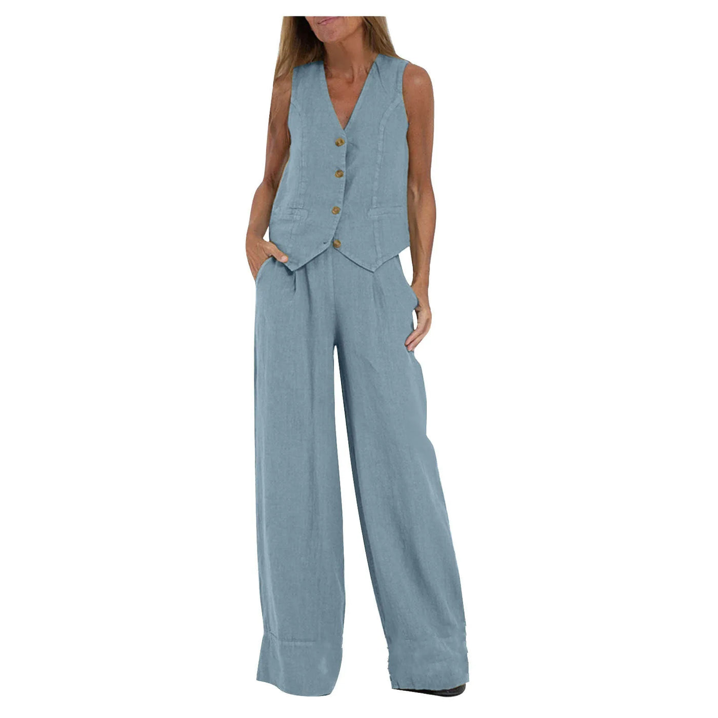 Veyra Vest Shirt & Pants Set