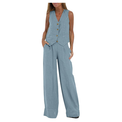 Veyra Vest Shirt & Pants Set