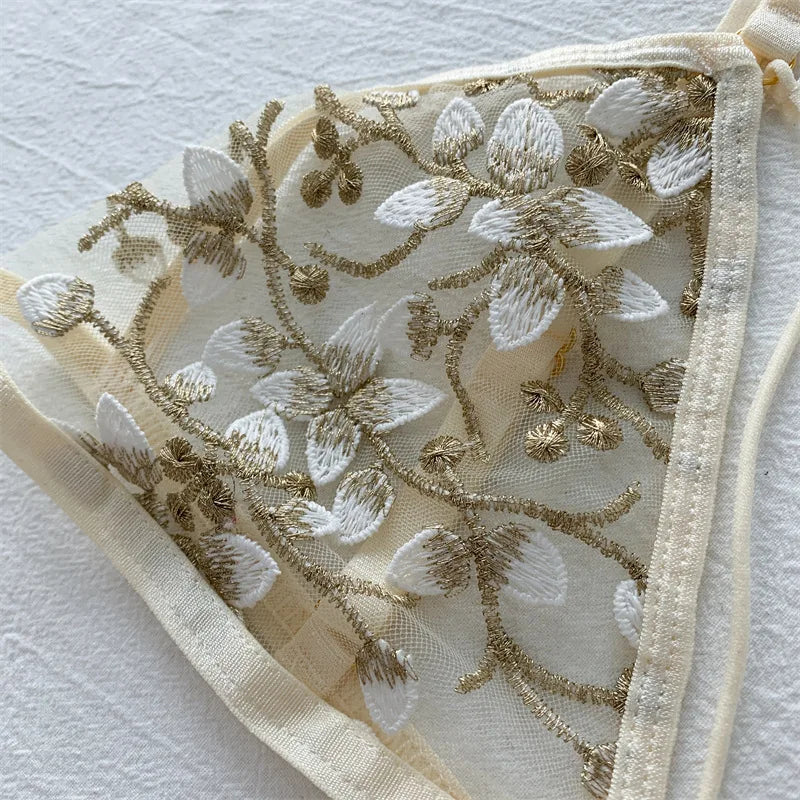 Cherry Blossom Floral Bra & Underwear Set
