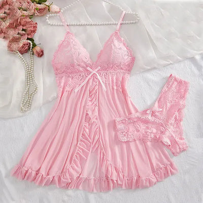 Lace Nightgown & Underwear Set