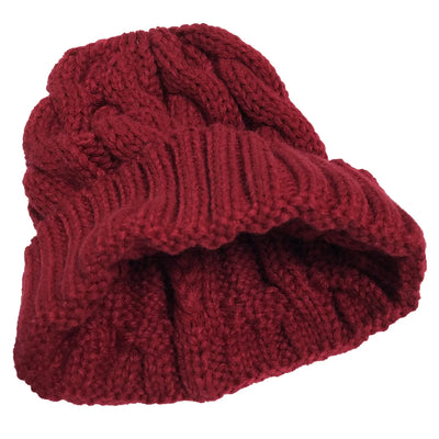 Knitted Beanie With Ponytail Hole