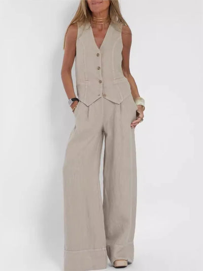 Veyra Vest Shirt & Pants Set