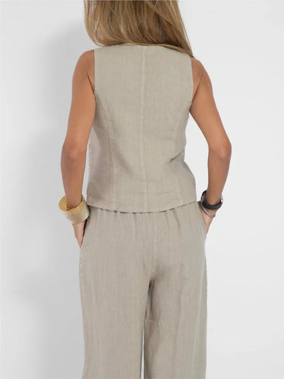 Veyra Vest Shirt & Pants Set