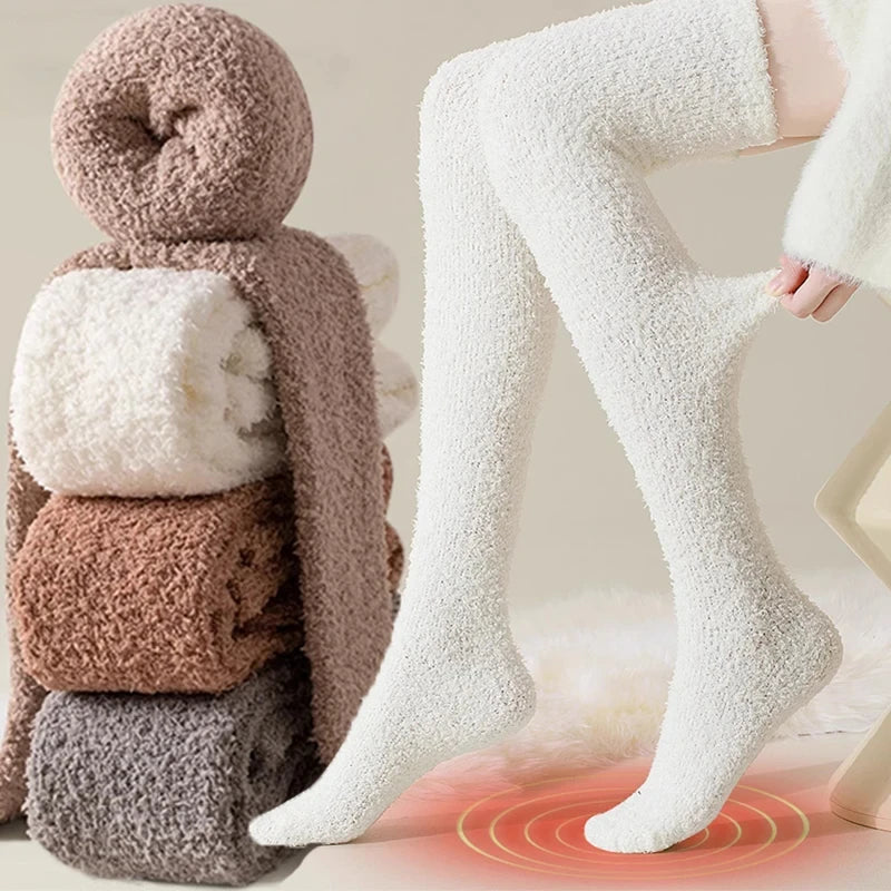 Knee-High Women's Fuzzy Socks