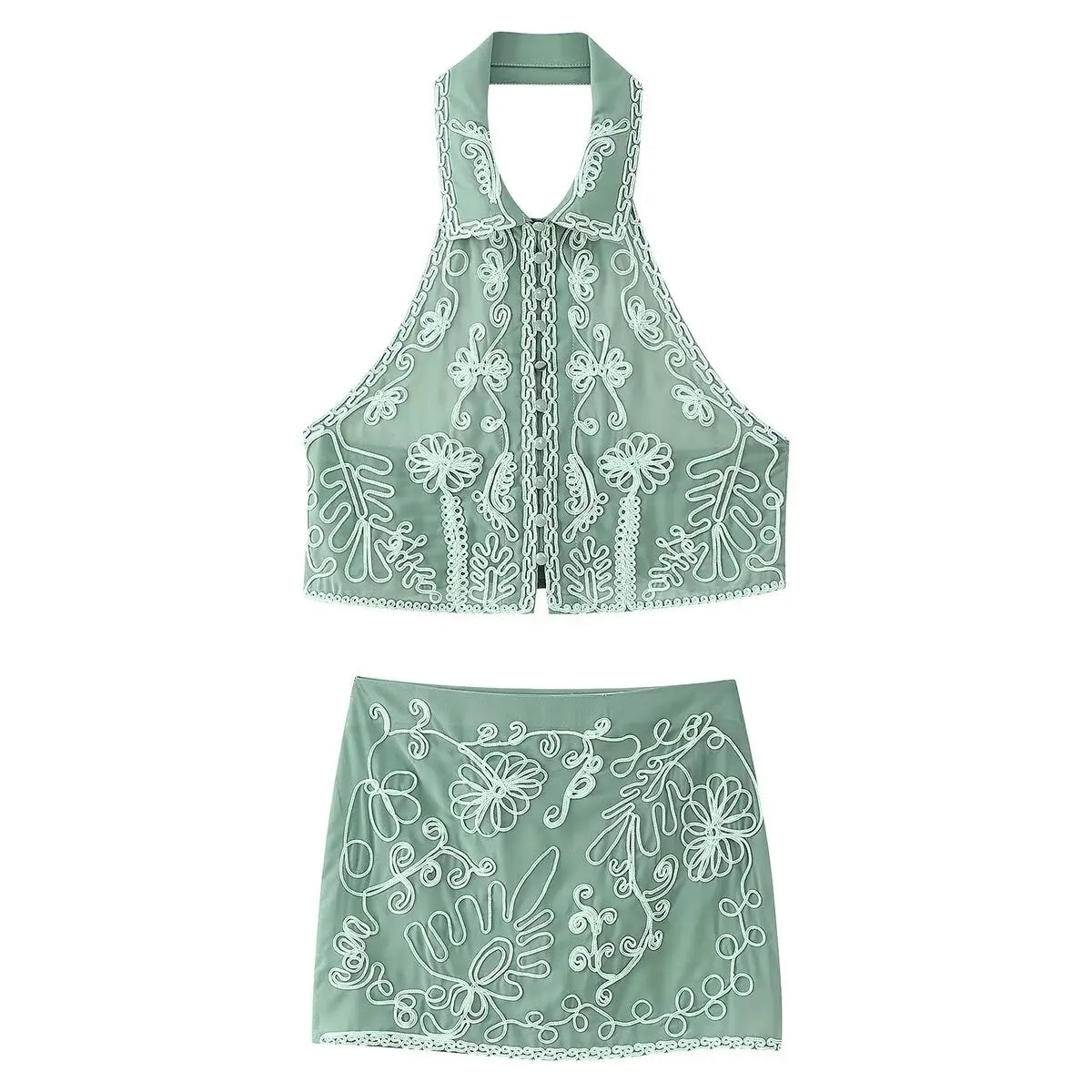 Moss & Moon Embroidered Matching Set