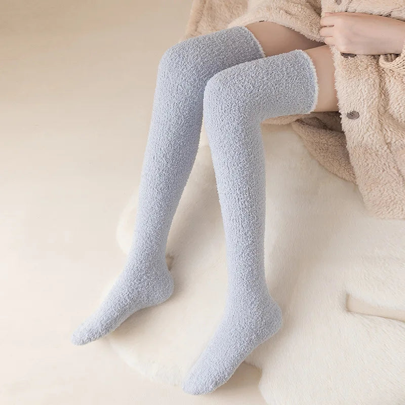 Knee-High Women's Fuzzy Socks