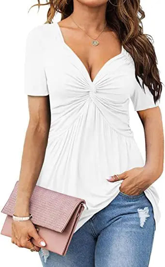 Orchid Twisted V-Neck Top